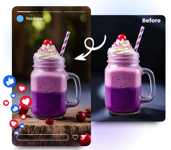 AI Food and Beverage Photography for Social Media
