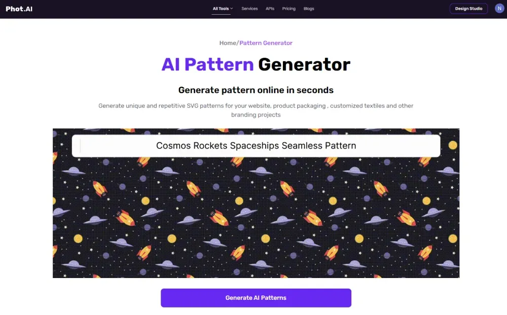 Website interface Phot.AI .webp